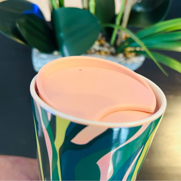 Starbucks Pink Luster Ceramic Tumbler Siren Waves Hot Reusable Travel Cup New - Picture 10 of 16